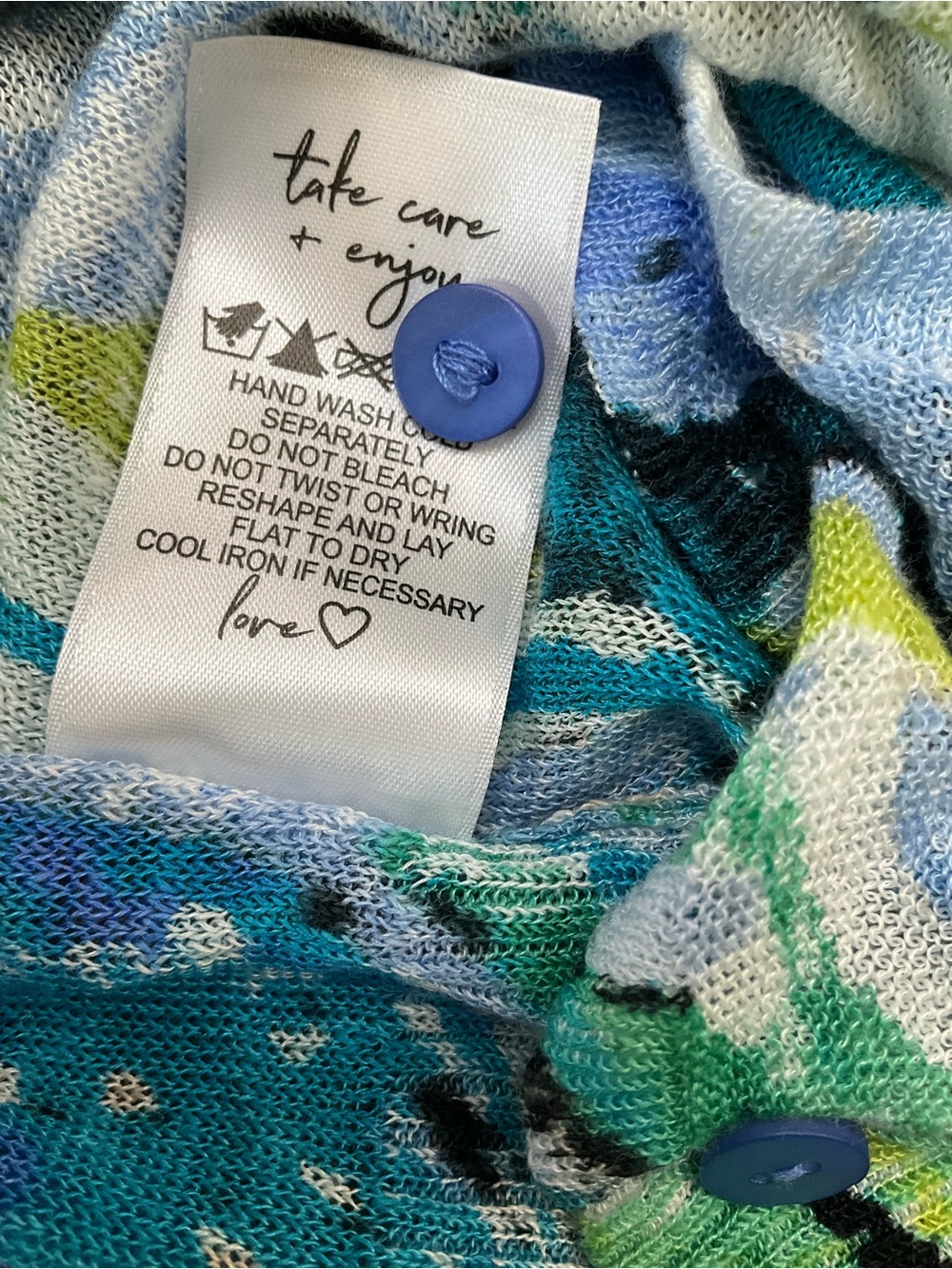 NIC + ZOE Island Beat 4 Way Cardigan Multi Blue Size XL NWT - Picture 4 of 6